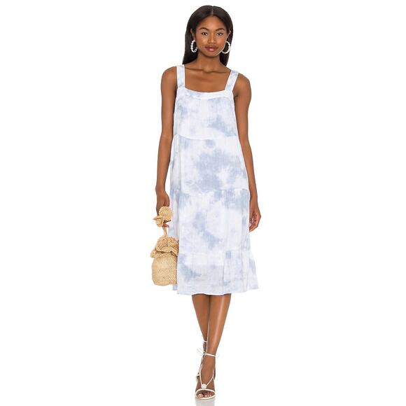 Rails Amaya Cascade Tie-Dye Sleeveless Tiered Midi Dress NWT Size Small - Picture 2 of 7